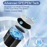 BPA Free Portable Intelligent 10000PPB Hydrogen USB Water Generator Bottle Machine for Office Home Travel