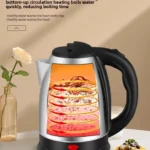 1.8L Modern Stainless Steel Whistling Electric Kettle Pot Cover LED Indicator 1000W High-Power US Plug -110-130V Automatic